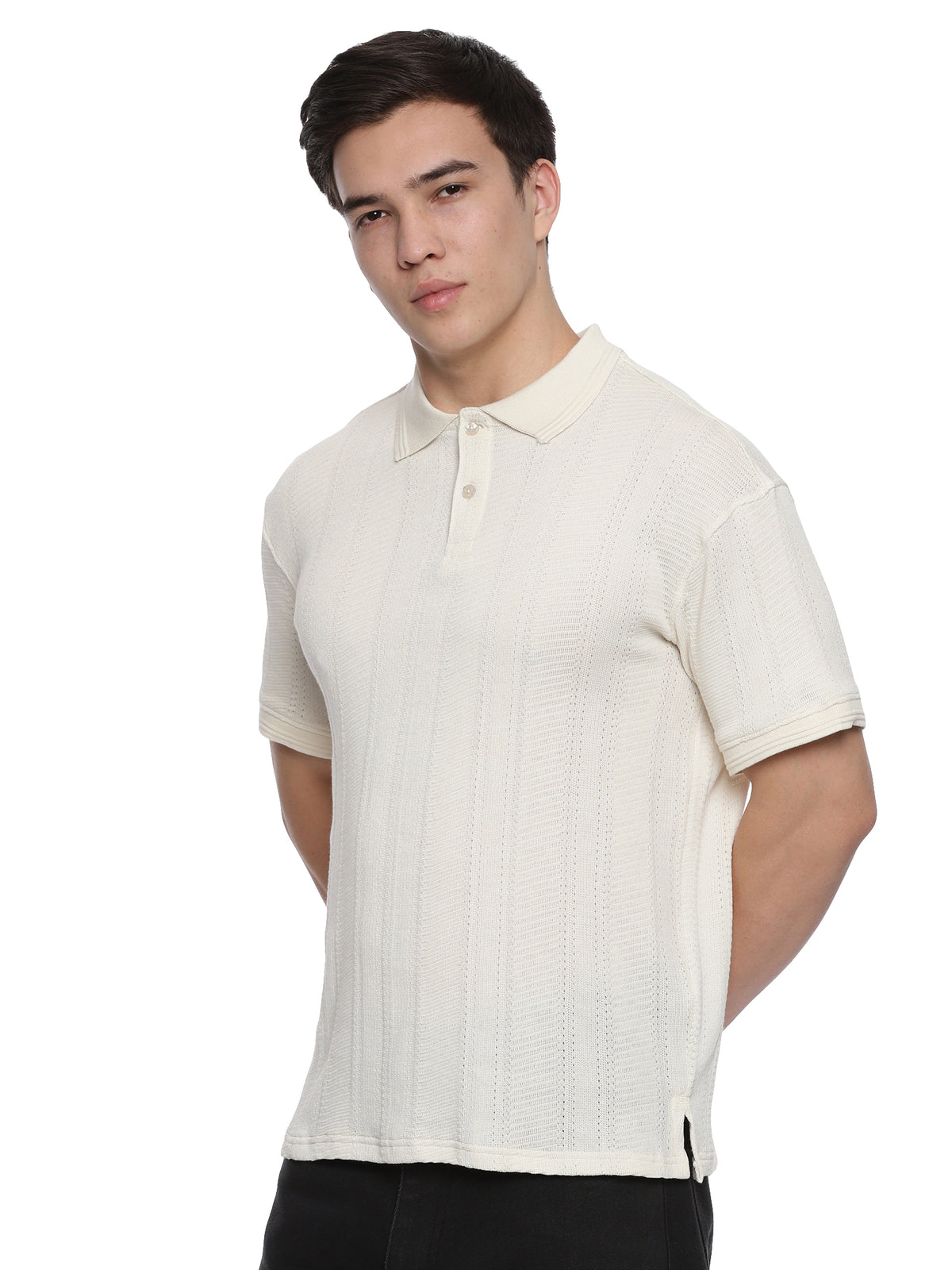 Printed Off White Polo