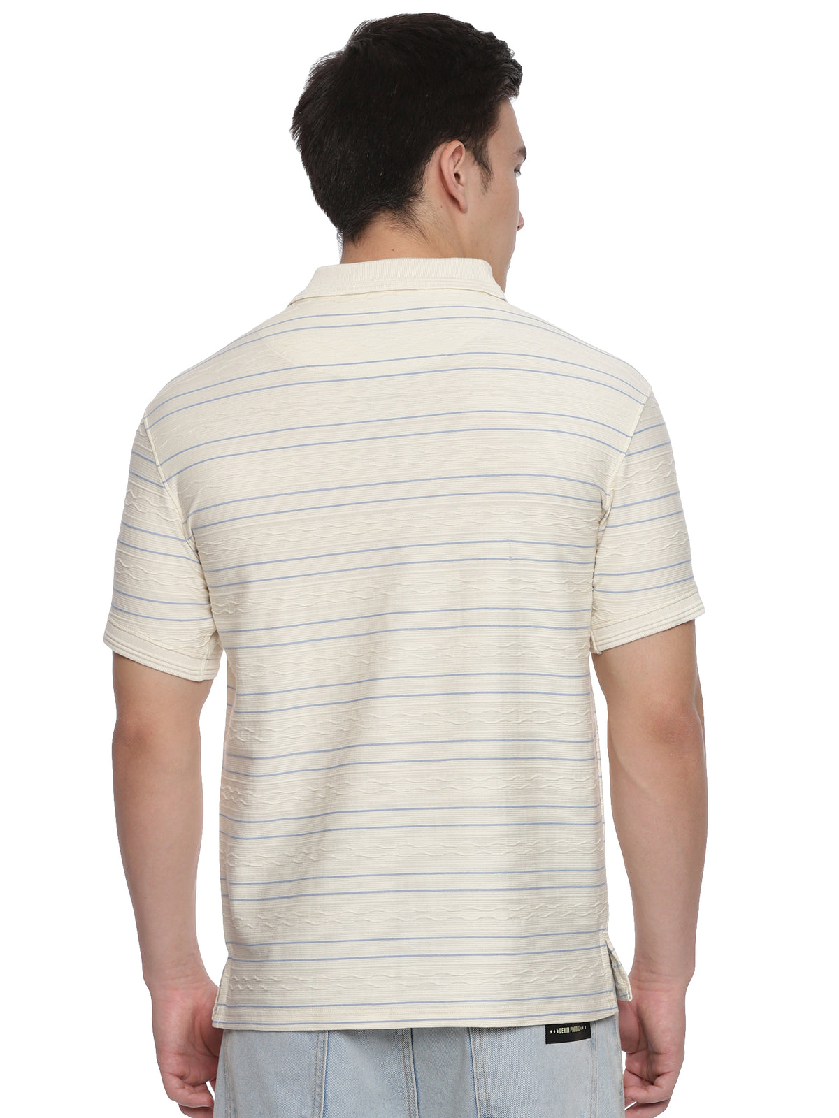 White Stripped Polo