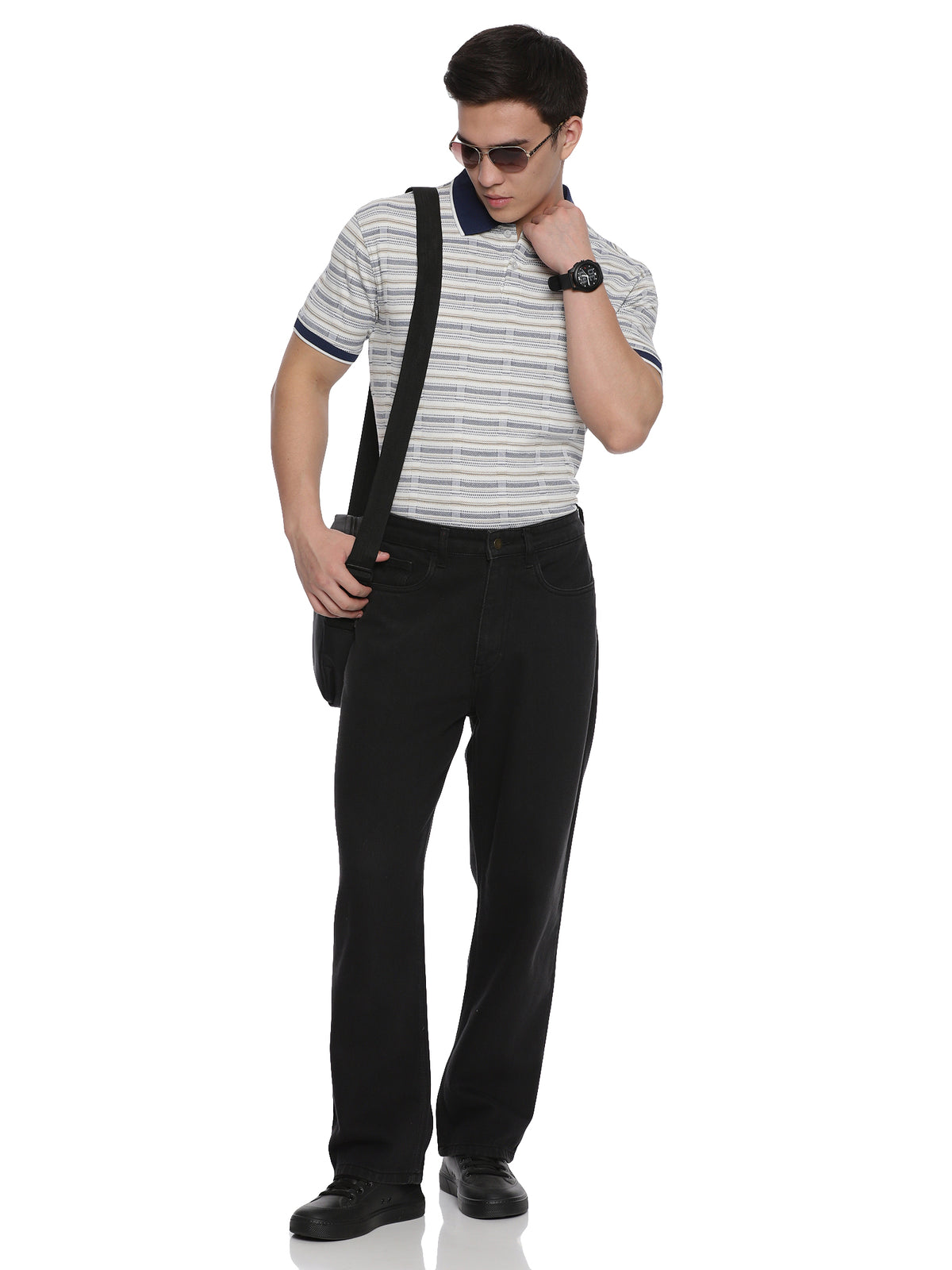 Slayz Stripped Polo Blue