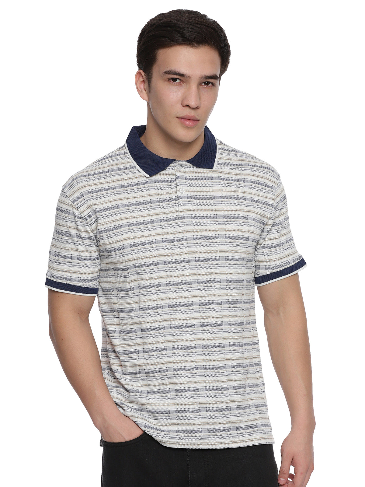 Slayz Stripped Polo Blue