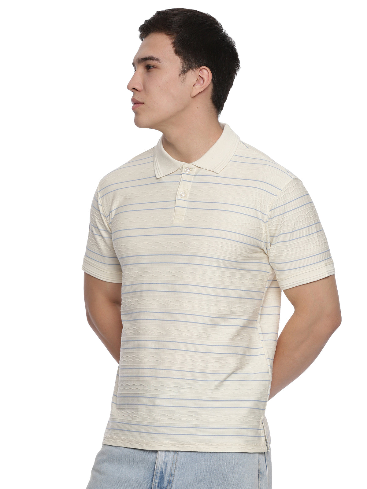 White  Stripped Polo
