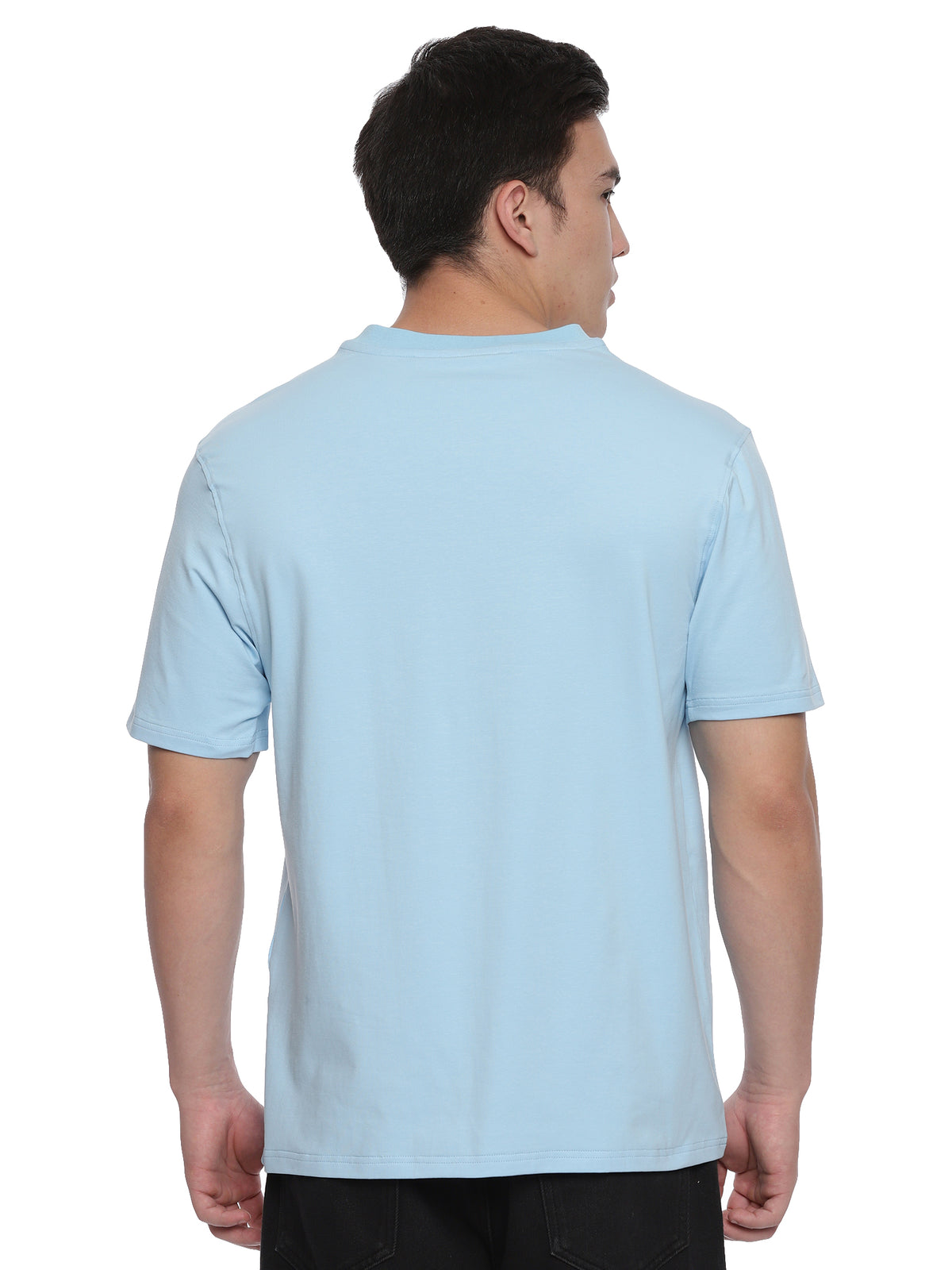 Sky Blue Embossed T-Shirt